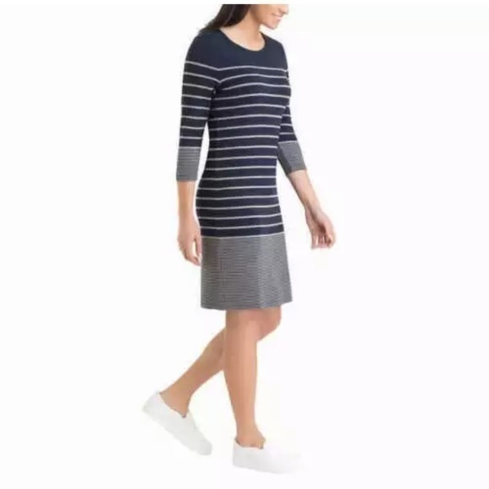 Hilary Ridley‎ striped 3/4 length sleeve dress - Picture 2 of 5